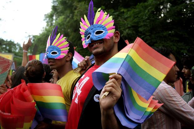 A gay pride parade in Delhi. Photo via Mint.